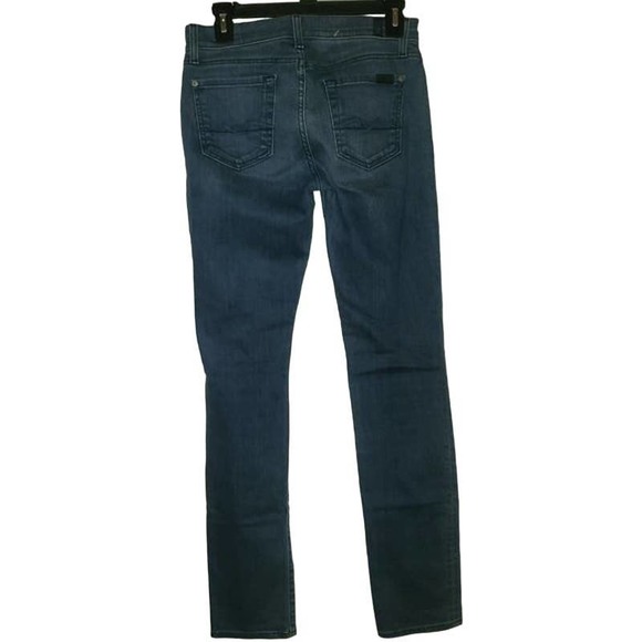 7 For All Mankind Jeans Roxanne Slim Straight Mid Rise Blue 27 - Picture 2 of 4